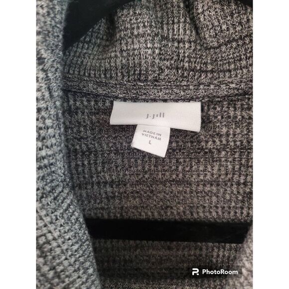 J.Jill L gray cinch sides cowl neck long sleeve knit sweater RN97641 tunic - Picture 4 of 4